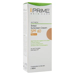 کرم ضد آفتاب SPF60 رنگی پوست مختلط تا چرب پرایم